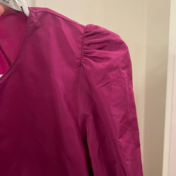 Zara Taffeta Voluminous Raspberry Dress - Picture 4 of 6